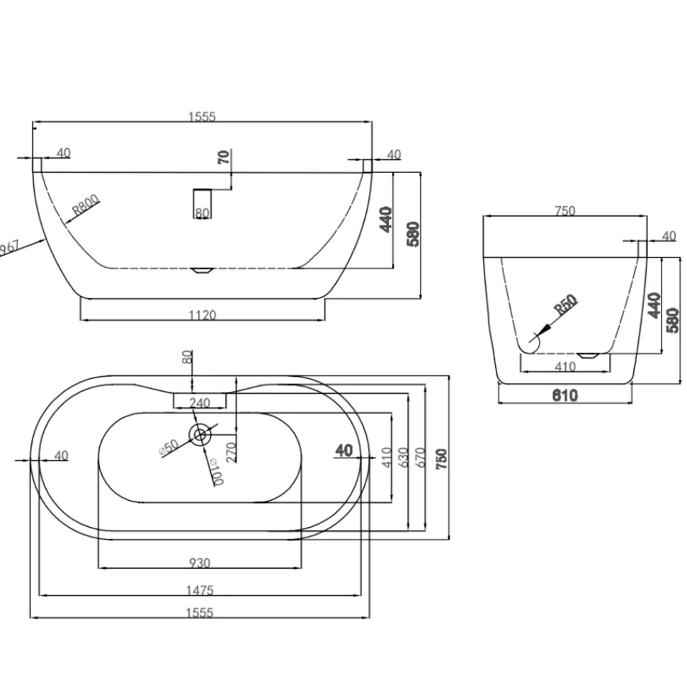 Drench Aura Freestanding Bath
