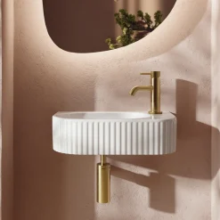Drench Billy 400mm Fluted Wall Hung Cloakroom Basin