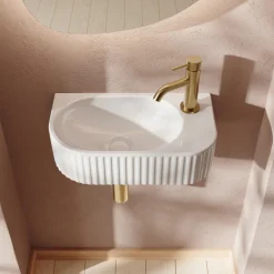 Drench Billy 400mm Fluted Wall Hung Cloakroom Basin
