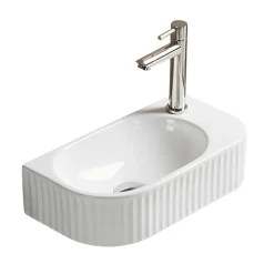 Drench Billy 400mm Fluted Wall Hung Cloakroom Basin