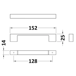 Drench Bold D Bar Furniture Handle - 128mm Centres