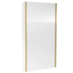 Drench Brushed Brass L-Shaped Fixed Bath Screen - 1435 x 800mm