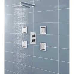 Drench Chrome Square Fixed ABS Shower Head - 200 x 200mm