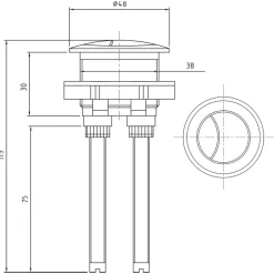 Drench Cistern Flush Button - 38mm