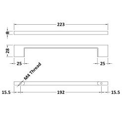 Drench D Bar Furniture Handle - 192mm Centres