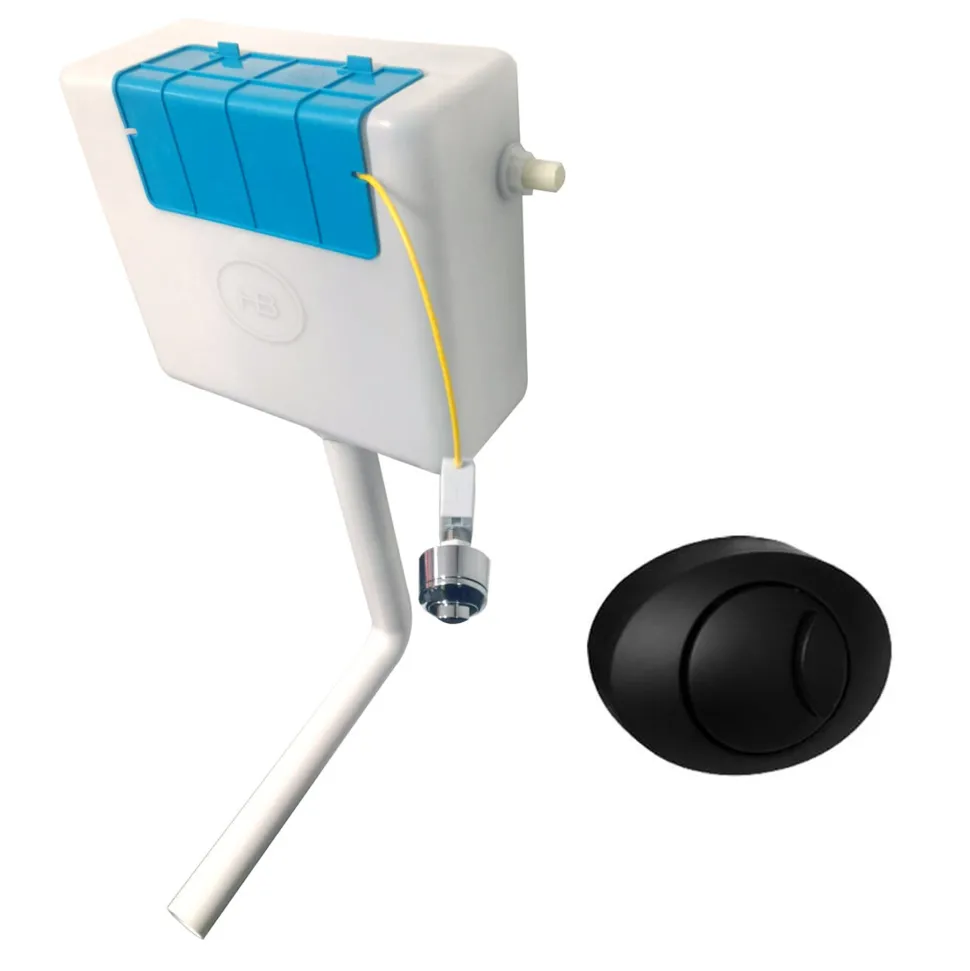 Drench Dual Flush Concealed Cistern with Black Push Button
