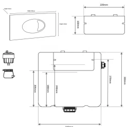 Drench Dual Flush Concealed Cistern with Dual Flush Plate