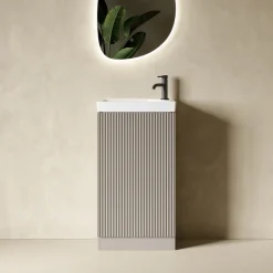 Drench Groove 460mm Fluted Floorstanding Cloakroom Vanity Unit & Basin