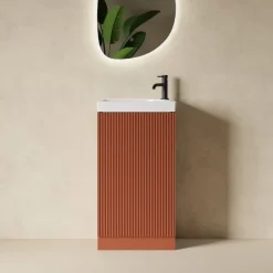 Drench Groove 460mm Fluted Floorstanding Cloakroom Vanity Unit & Basin