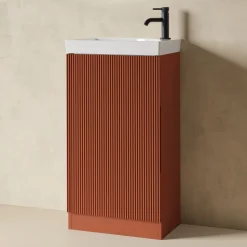 Drench Groove 460mm Fluted Floorstanding Cloakroom Vanity Unit & Basin