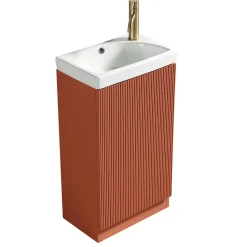 Drench Groove 460mm Fluted Floorstanding Cloakroom Vanity Unit & Basin