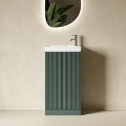 Drench Groove 460mm Fluted Floorstanding Cloakroom Vanity Unit & Basin
