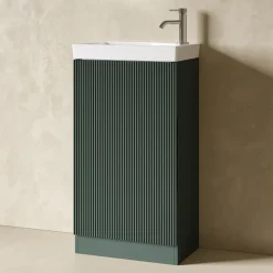 Drench Groove 460mm Fluted Floorstanding Cloakroom Vanity Unit & Basin