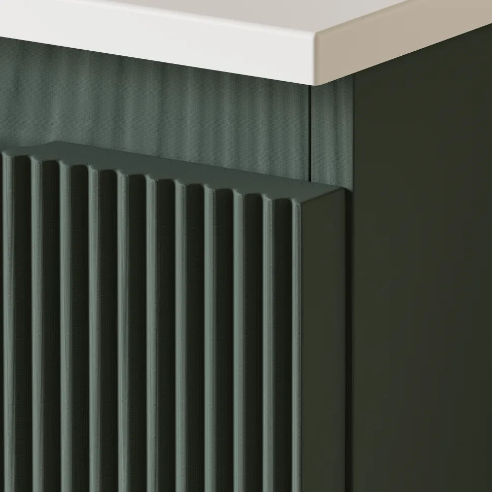 Drench Groove 800mm Fluted Wall Hung Vanity Unit & Matt Stone Basin