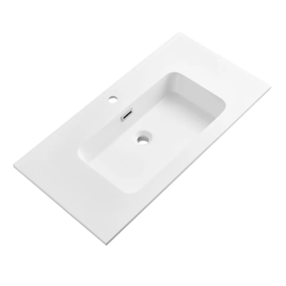 Drench Groove 800mm Fluted Wall Hung Vanity Unit & Matt Stone Basin