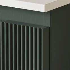 Drench Groove 600mm Fluted Wall Hung Vanity Unit & Matt Stone Basin
