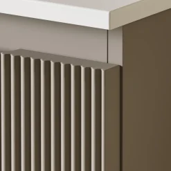 Drench Groove 800mm Fluted Wall Hung Vanity Unit with Open Shelves & Sintered Stone Countertop