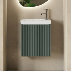 Drench Groove 460mm Fluted Wall Hung Cloakroom Vanity Unit & Basin