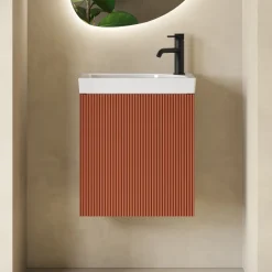 Drench Groove 460mm Fluted Wall Hung Cloakroom Vanity Unit & Basin