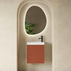 Drench Groove 460mm Fluted Wall Hung Cloakroom Vanity Unit & Basin