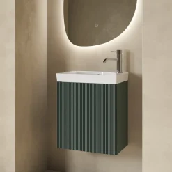 Drench Groove 460mm Fluted Wall Hung Cloakroom Vanity Unit & Basin
