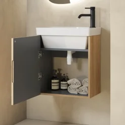 Drench Groove 460mm Fluted Wall Hung Cloakroom Vanity Unit & Basin