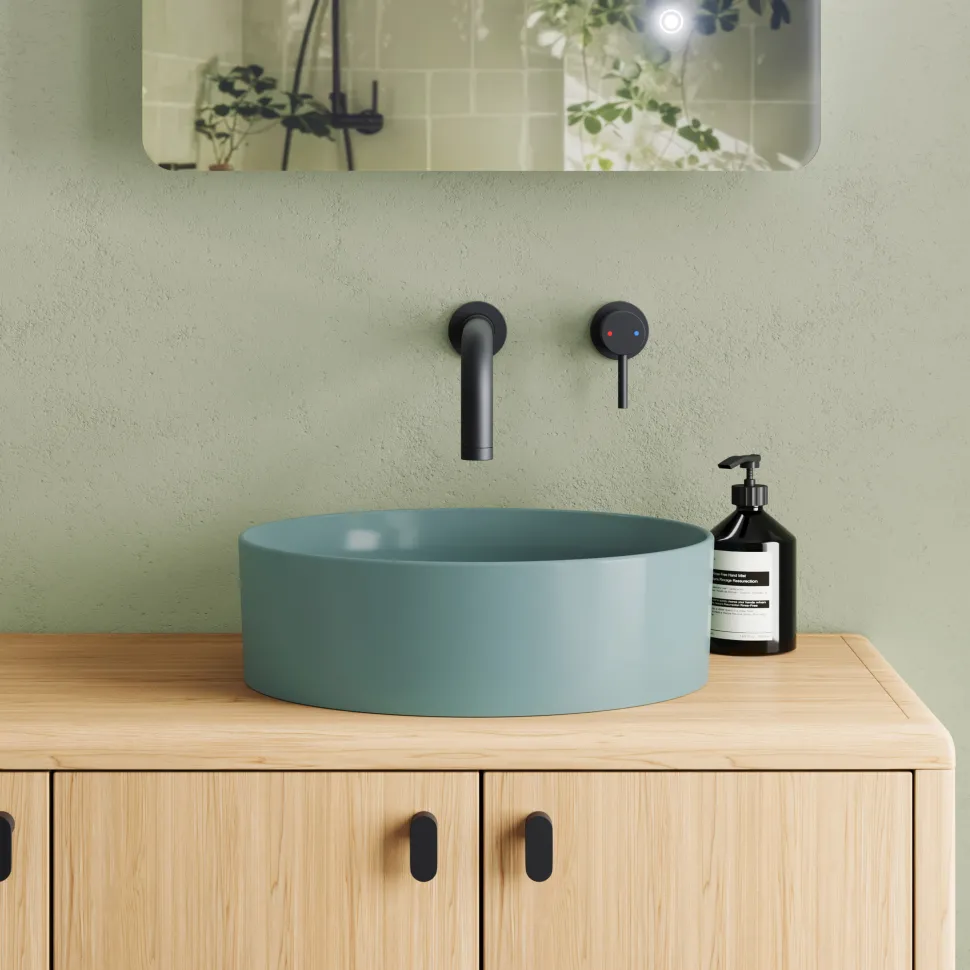 Drench Hue Round Countertop Basin - Teal