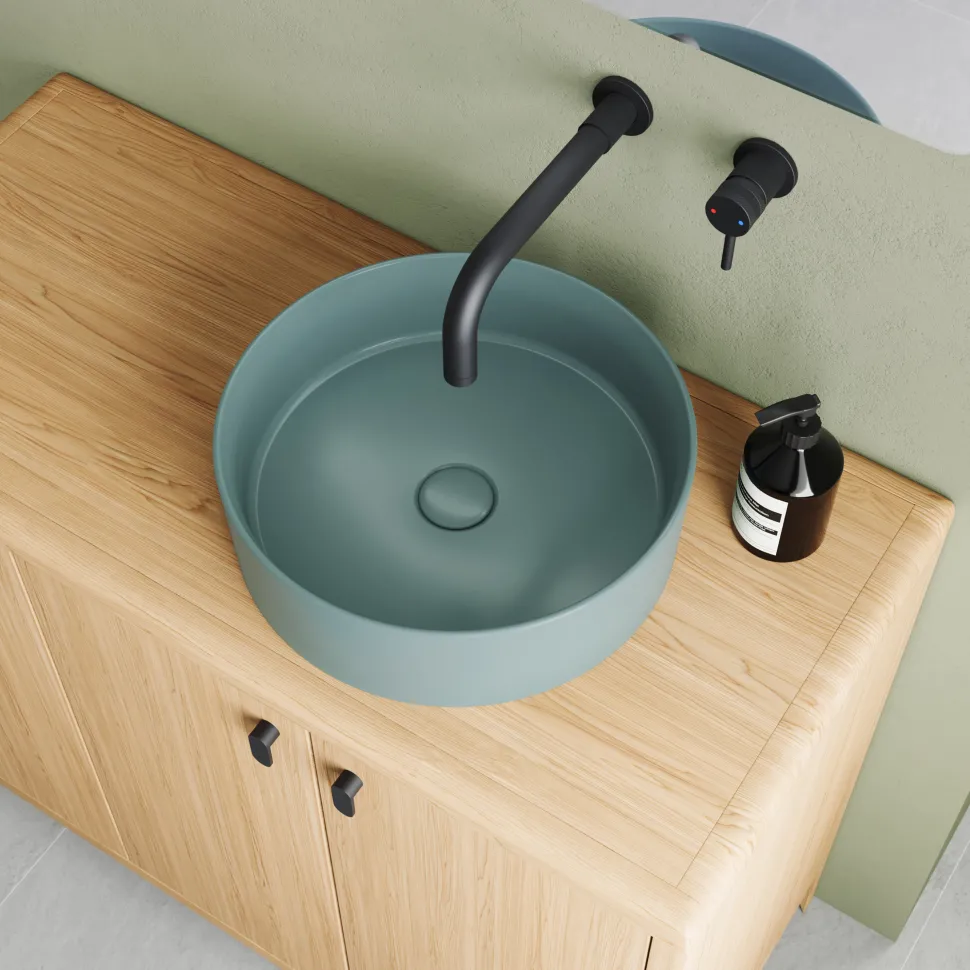 Drench Hue Round Countertop Basin - Teal