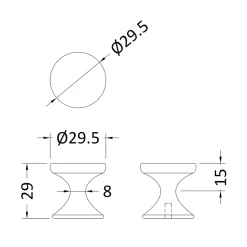Drench Indented Round Knob Furniture Handle