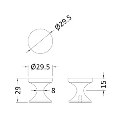 Drench Indented Round Knob Furniture Handle