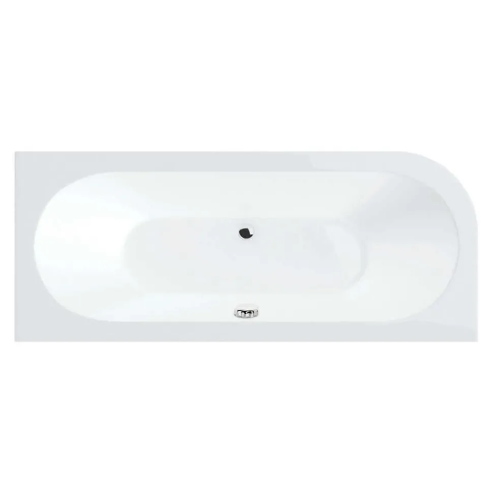 Drench J Shaped Double Ended Corner Bath & Front Panel - 1650 x 725mm