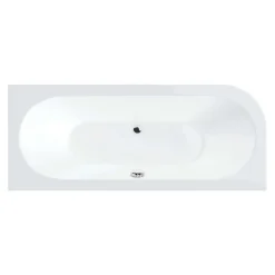 Drench J Shaped Double Ended Corner Bath & Front Panel - 1650 x 725mm