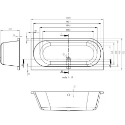 Drench J Shaped Double Ended Corner Bath & Front Panel - 1650 x 725mm