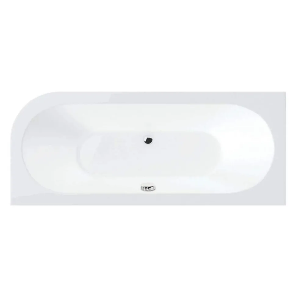 Drench J Shaped Double Ended Corner Bath & Front Panel - 1650 x 725mm