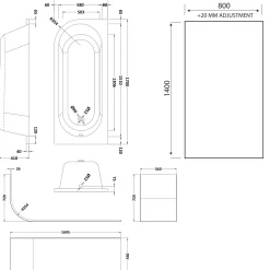 Drench J Shaped Shower Bath with Panel & Shower Screen