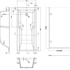 Drench Keyhole Shower Bath & Shower Screen