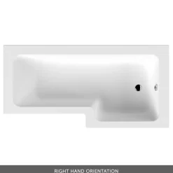 Drench L Shaped Shower Bath with Brushed Brass Shower Screen & Panel - 1700mm
