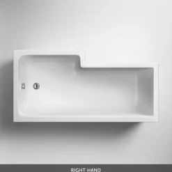 Drench L Shaped Shower Bath with Panel and Shower Screen - 1500mm