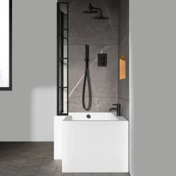 Drench L Shaped Shower Bath with Panel and Shower Screen - 1500mm