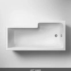 Drench L Shaped Shower Bath with Panel and Shower Screen - 1500mm