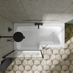 Drench L Shaped Shower Bath with Panel and Shower Screen - 1500mm