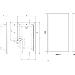 Drench L Shaped Shower Bath with Panel and Shower Screen - 1500mm
