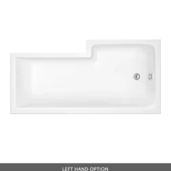 Drench L Shaped Shower Bath with Brushed Brass Shower Screen & Panel - 1500mm