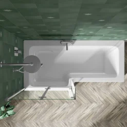 Drench L Shaped Shower Bath with Panel and Shower Screen - 1700mm