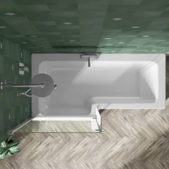 Drench L Shaped Shower Bath with Panel and Shower Screen - 1700mm