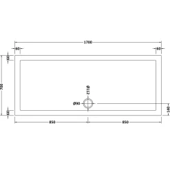 Drench MineralStone 40mm Low Profile Rectangular Shower Tray