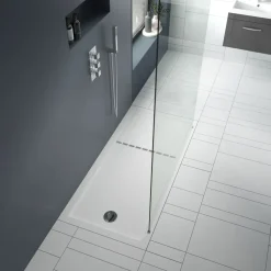 Drench MineralStone Walk In Shower Tray with Draining Area