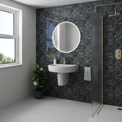 Drench Naturals Black Marble PVC Waterproof Bathroom Wall Panel - 1000 x 2400mm
