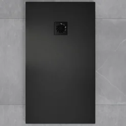 Drench Naturals Black Thin Slate-Effect Rectangular Shower Tray - 11 Sizes