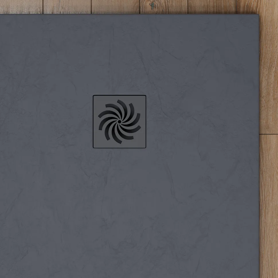 Drench Naturals Dark Grey Thin Slate-Effect Rectangular Shower Tray - 4 Sizes